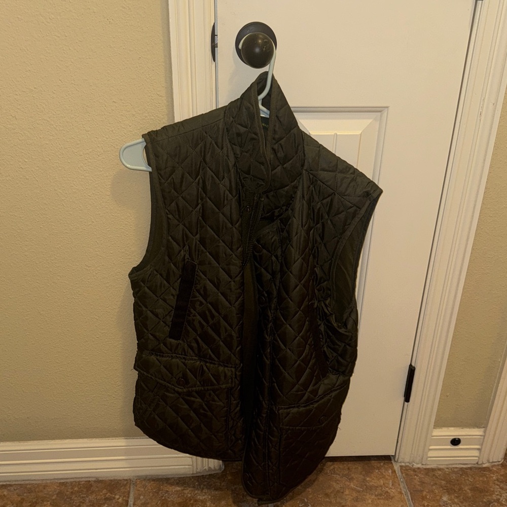 Over Under Men's Quilted Vest - Olive Green - Made in England